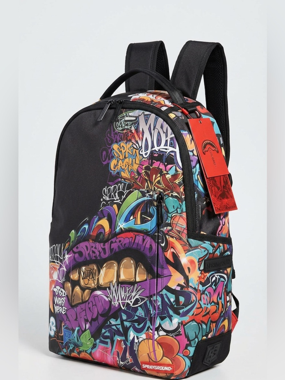 Sprayground Half Graf Lips DLXSV Backpack Sold Out Graffiti Tags Attached